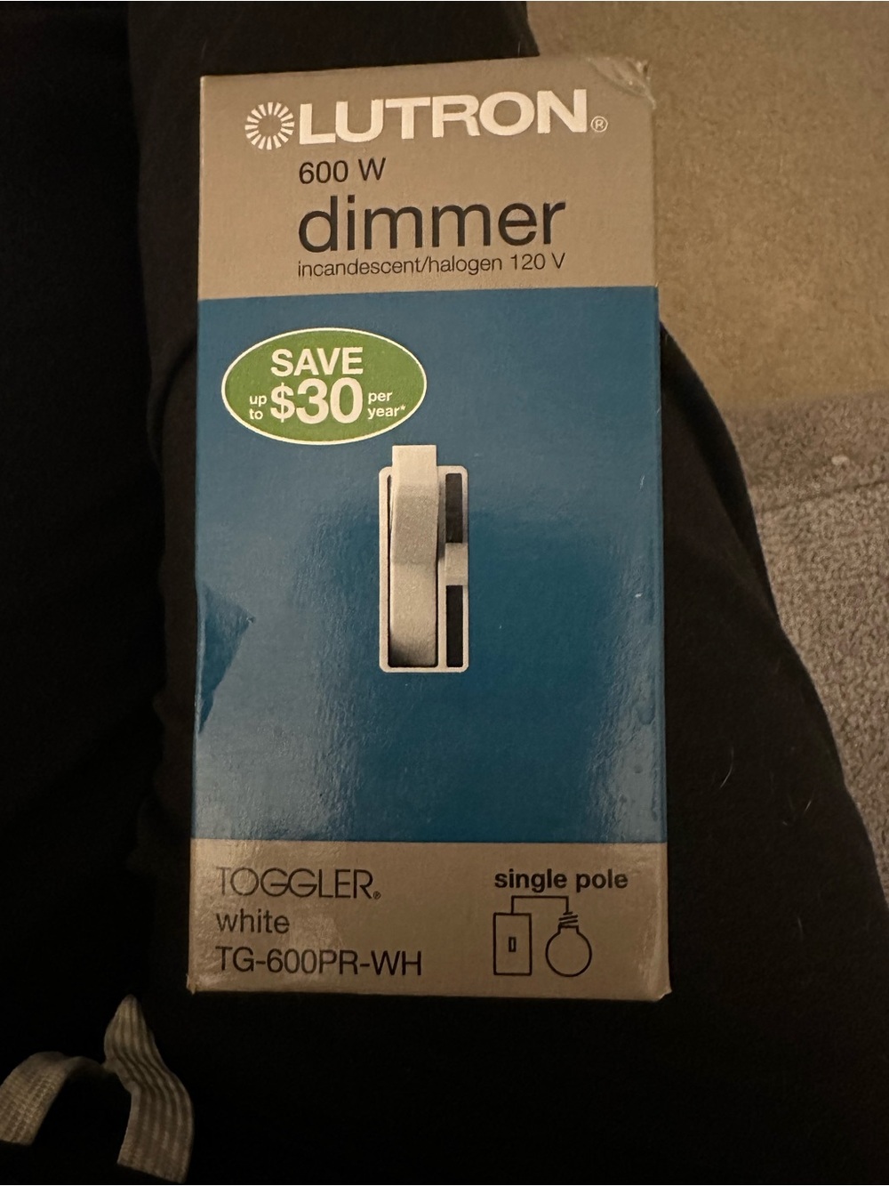 NEW Lutron Toggler TG-600PR-WH 600W White Dimmer Switch